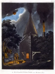 Ein Ofen zum Koksbrennen, nahe Maidstone, Kent, November 1799